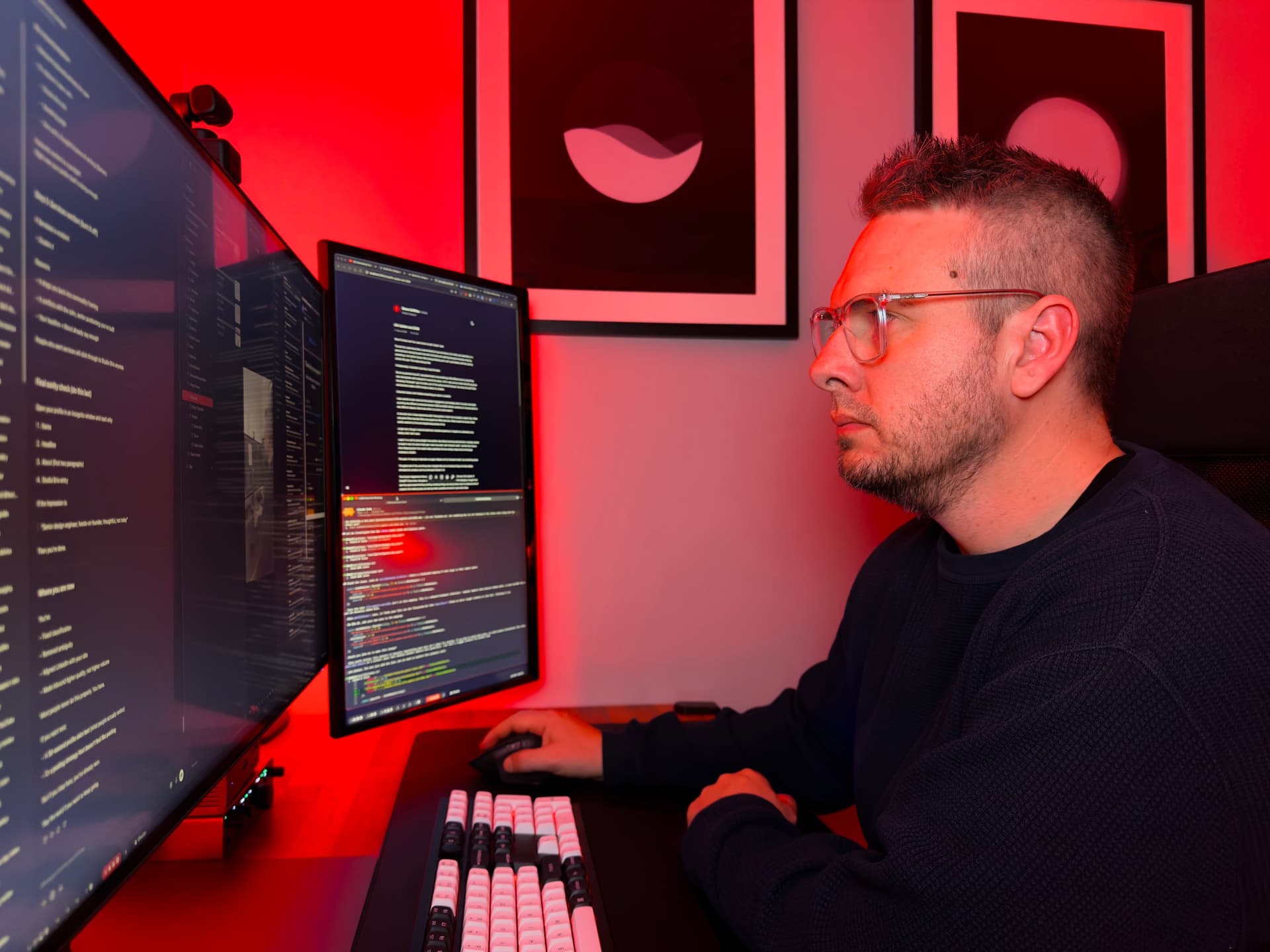 Shane Griffiths working at his desk