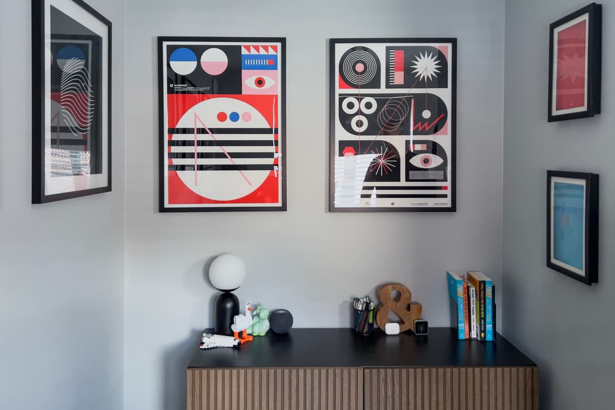 Detail shot of Shane's desk accessories and workspace organisation