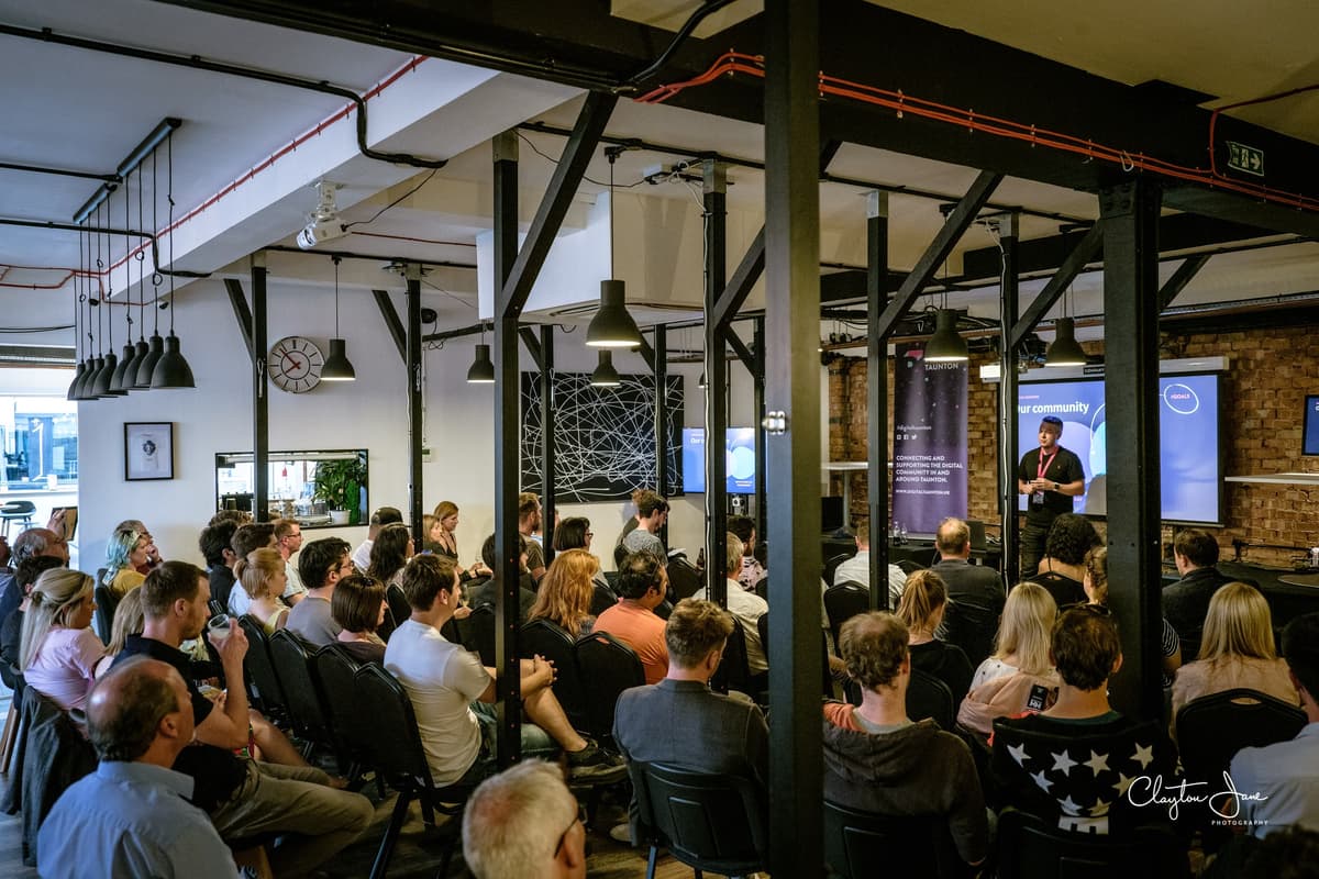 Shane speaking at a workshop with interactive audience participation